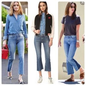 Flare PAIGE Pieced Colette Crop Jean in Kenya Distressed size 29